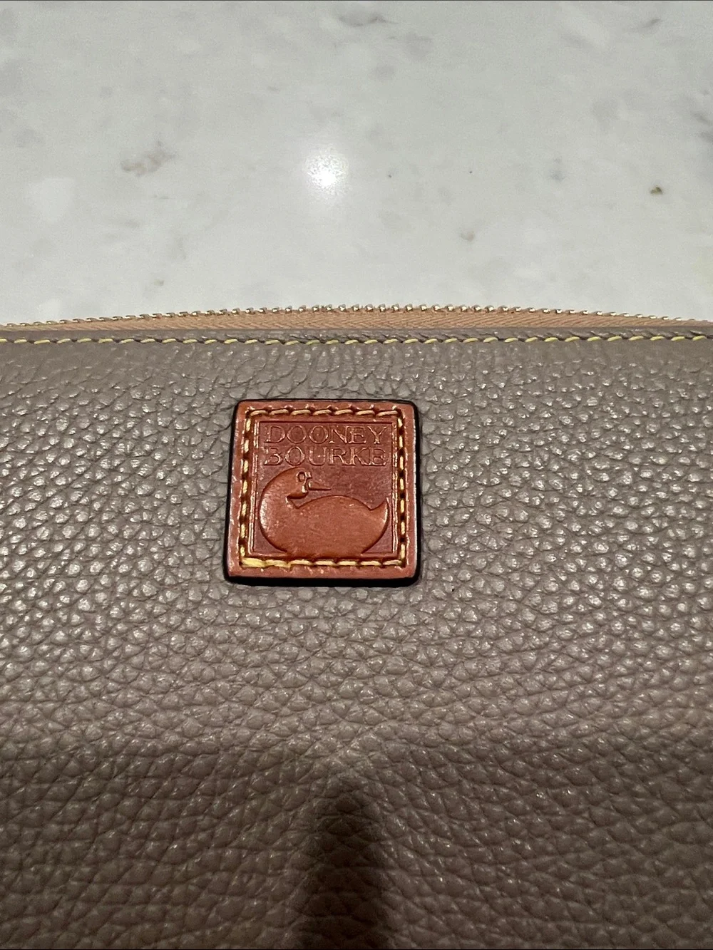 Dooney & Bourke Large Pebble Grain Wristlet Taupe